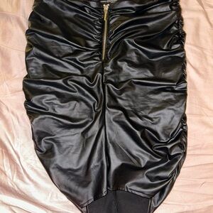 Guess Black Ruched High Waisted Skirt